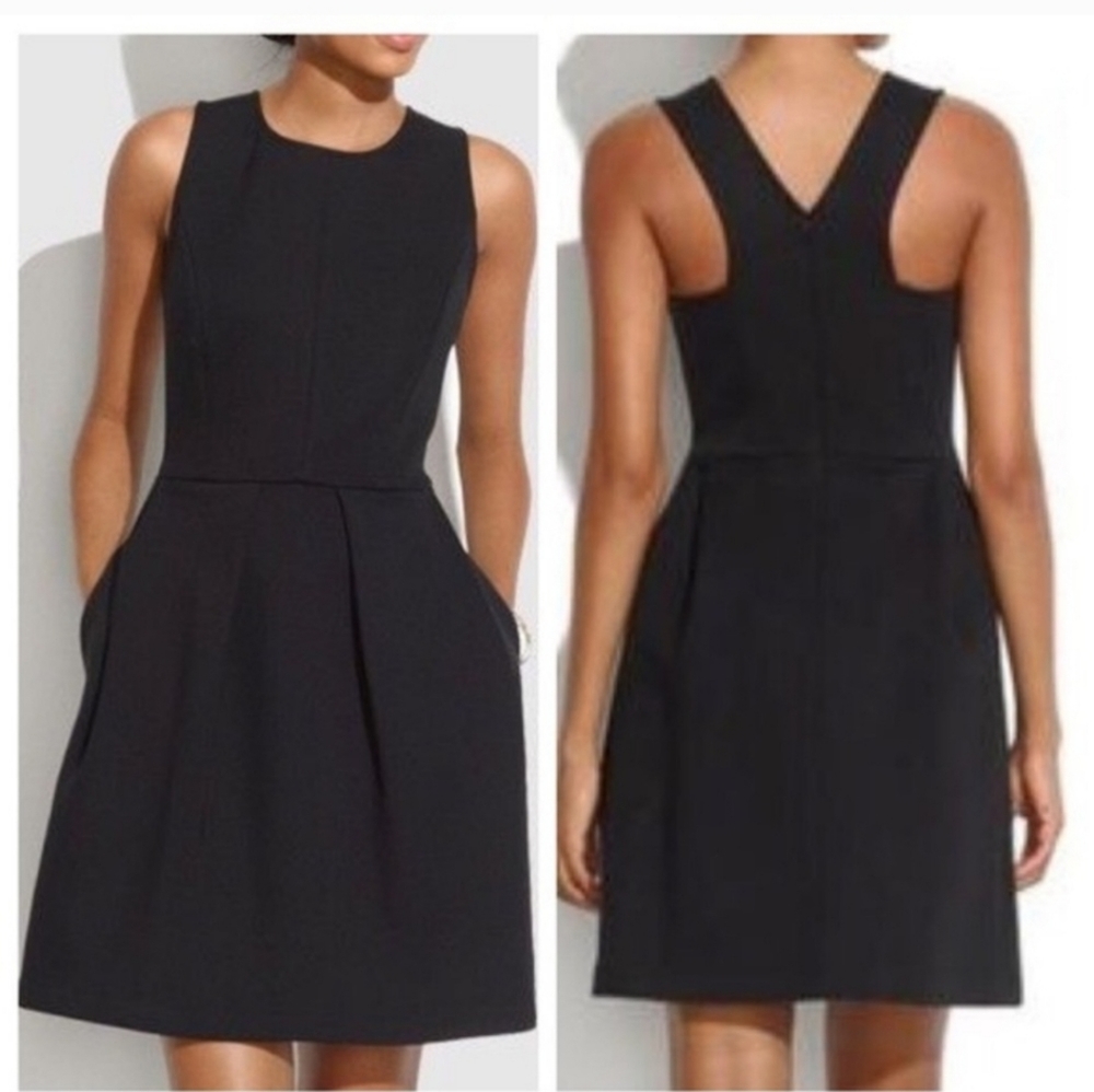 Madewell Black Boxpleat‎ Racerback Dress Size 0 Like New